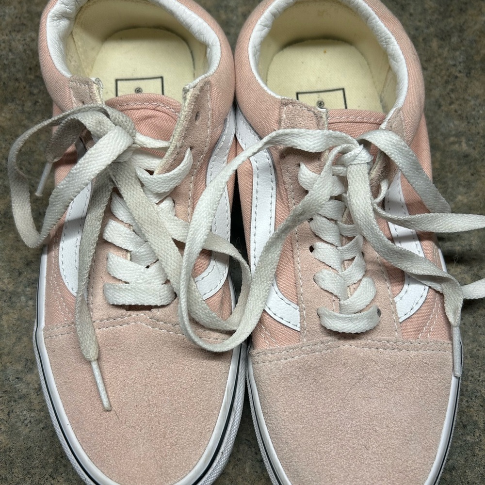 Vans Kids Blush and White Sneakers
